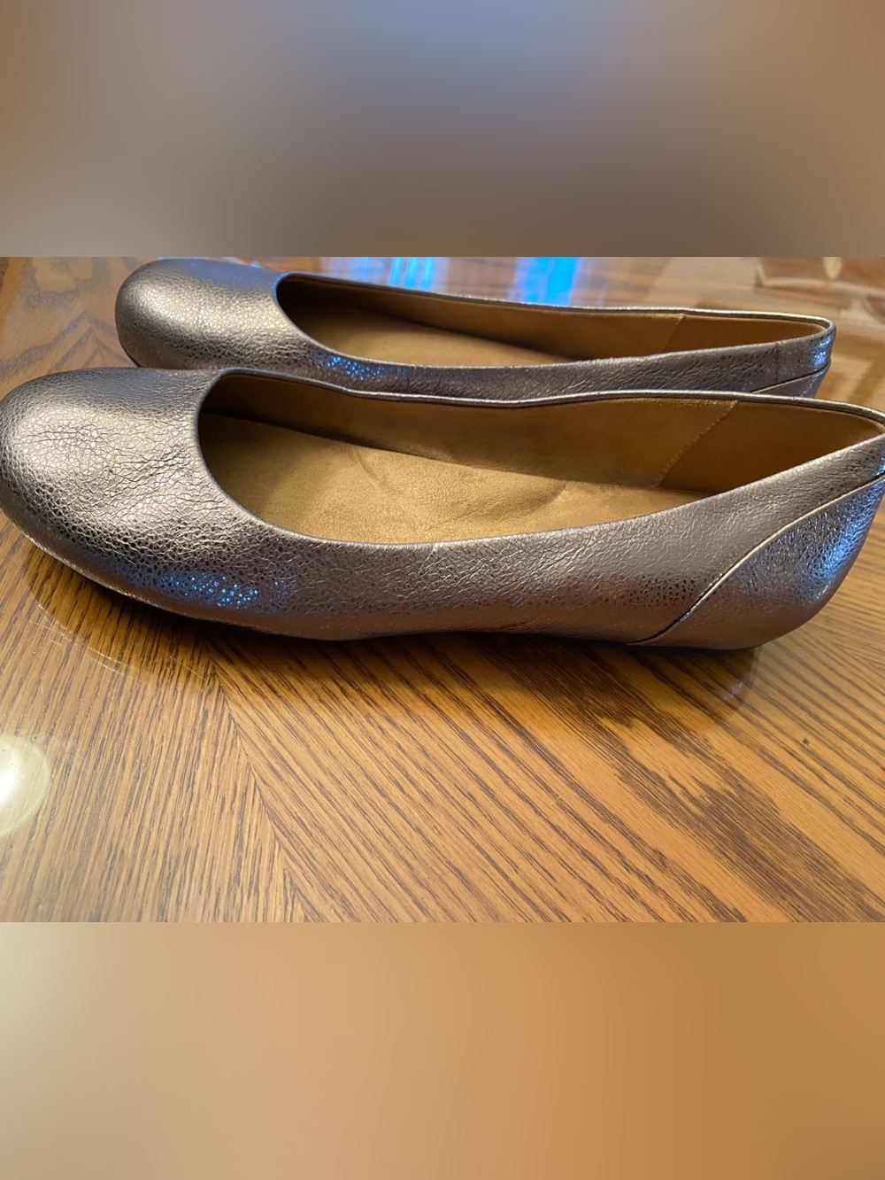SoftWalk Women's Metallic Pewter Ballet Flats - Picture 2 of 5